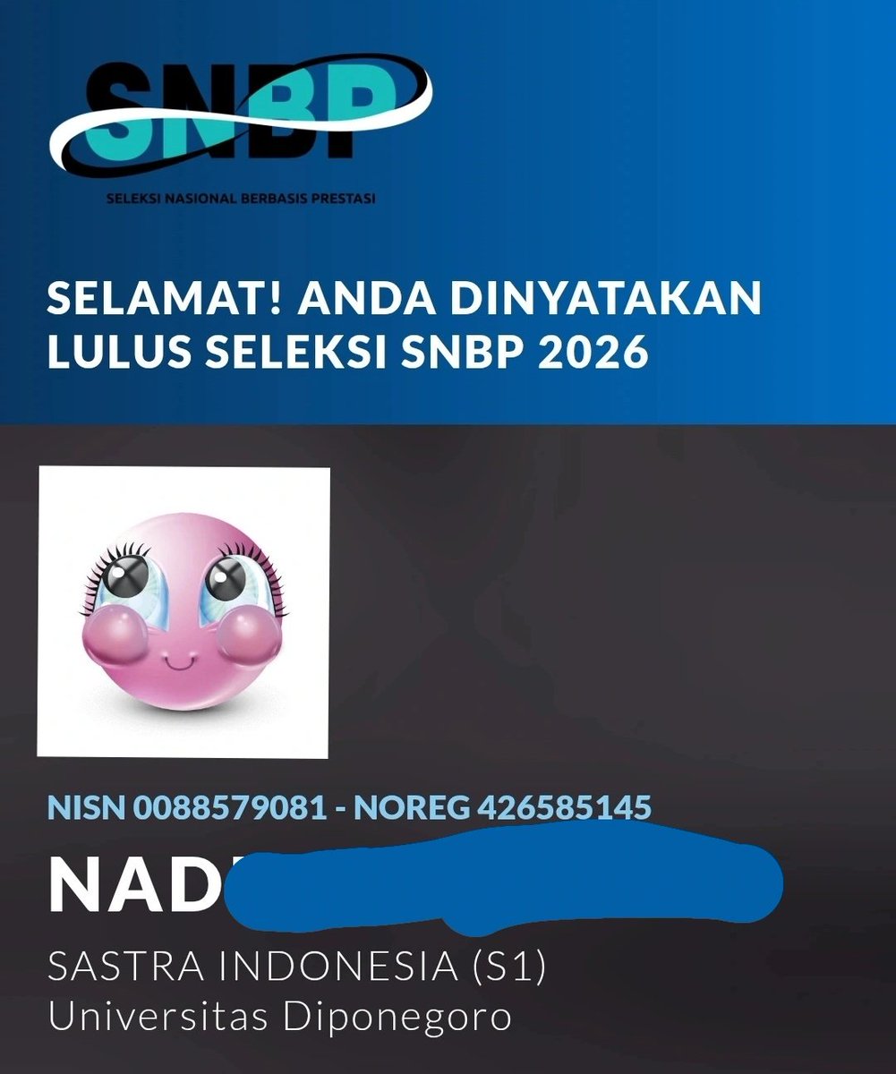 nad LOLOS SNBP UNDIP🩵 tweet media