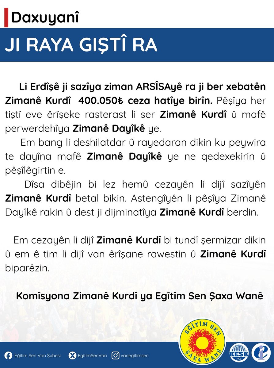 Van Eğitim Sen tweet media