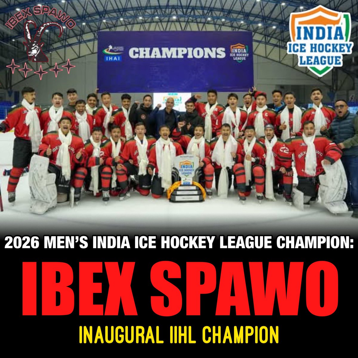 NavinSports's tweet image. IBEX SPAWO (Men's) and HIMVEER (WOMEN'S) won the Inaugural Indian Ice Hockey League !! 

#IceHockey