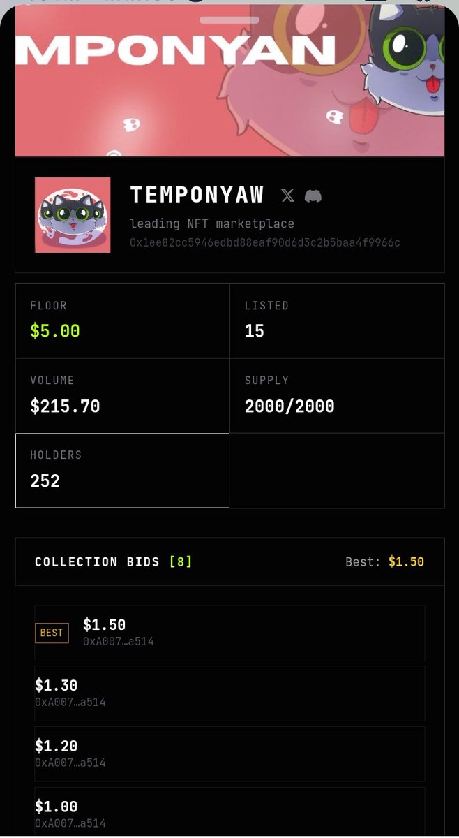 Send <a href="/Temponyan/">Temponyan</a> to $5 floor when $20? 

Only 15 listed so the floor is thin...