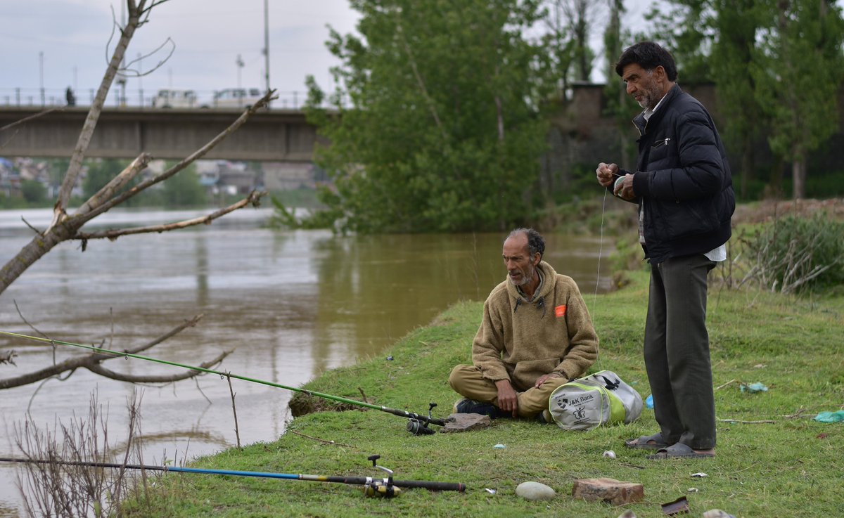 KashmirLife's tweet image. Quiet Cast on the Jhelum

On the outskirts of #Srinagar, an #angler sits along the banks of the #JhelumRiver, patiently casting his line into the calm waters, capturing a moment of stillness amid the valley’s daily rhythm. See photos by @ishoaibnazir