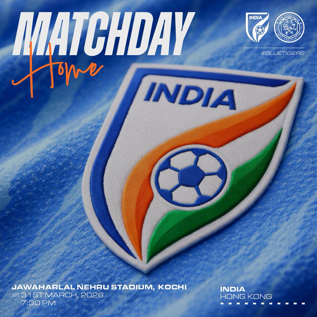 WCBMumbai's tweet image. It's matchday for the #BoysInBlue as India takes on Hong Kong in the last game of the AFC Asian Cup 2027 Qualifiers in Kochi tonight🇮🇳

All the best @IndianFootball🩵

#BackTheBlue #WCB #WeareWCB #LoudandProud