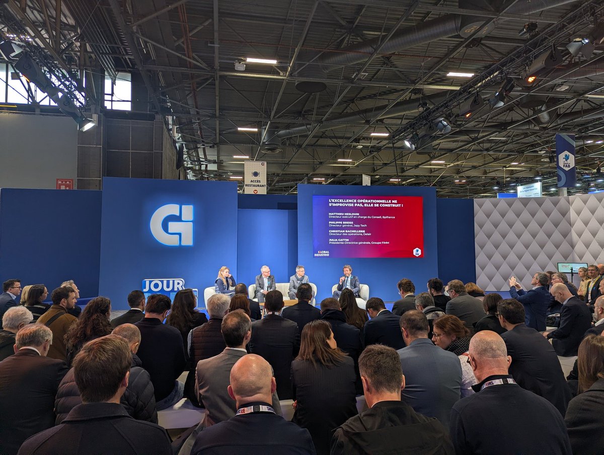 MatthieuHes's tweet photo. Jour Bleu à Global Industrie, c'est parti ! 

L'occasion de rappeler que l'excellence opérationnelle ne s'improvise pas. Elle se construit, notamment pour gagner en compétitivité 🎯

Hâte de la suite aux côtés de @Bpifrance, @LaFrenchFab, @NicolasDufourcq et @JulienNoronha . https://t.co/8QKGhmAfwi