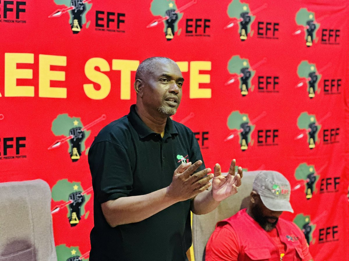 EFF_FreeState's tweet photo. ♦️IN PICTURES♦️

The EFF Deputy President, Commissar @GardeeGodrich convened the Free State PCT meeting. 

DP is the Official deployee and the elections Convenor of Free State.

#RegisterToVoteEFF In The 2026 Local Government Elections On The Following Link: https://t.co/uj5NsIB8Z0