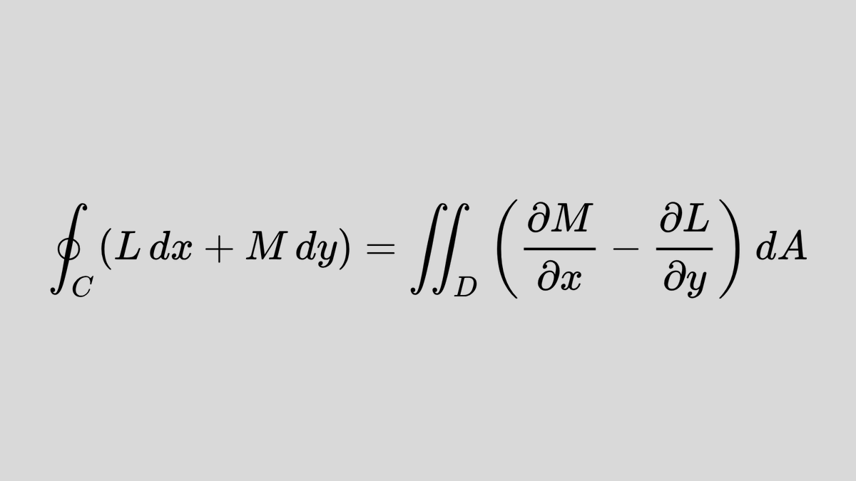 Green’s theorem transforms the line integral around a closed curve into ...