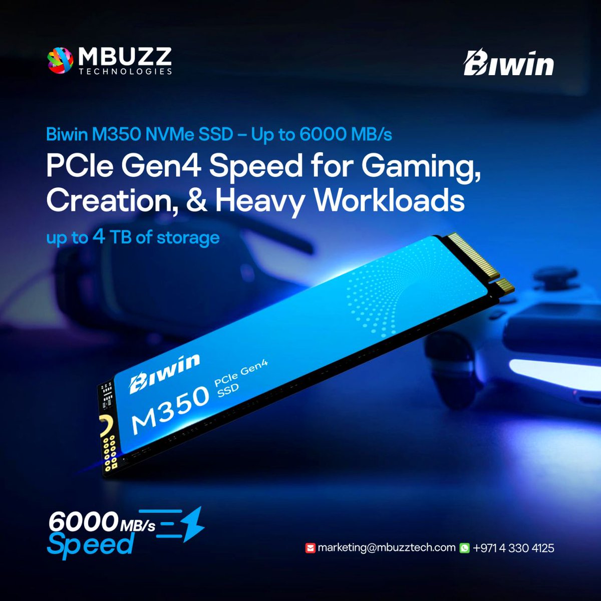 MBUZZTech's tweet image. Biwin M350 PCIe 4.0 NVMe SSD

🔹PCIe Gen4x4
🔹HMB optimization
🔹SLC caching
🔹Graphene cooling

High-speed, low-latency storage for demanding workloads.

💬 zurl.co/A6RKM
📧 marketing@mbuzztech.com

#PCBuild #StorageTech #NVMeSSD #Workstation #GamingPC #BIWIN #MBUZZ