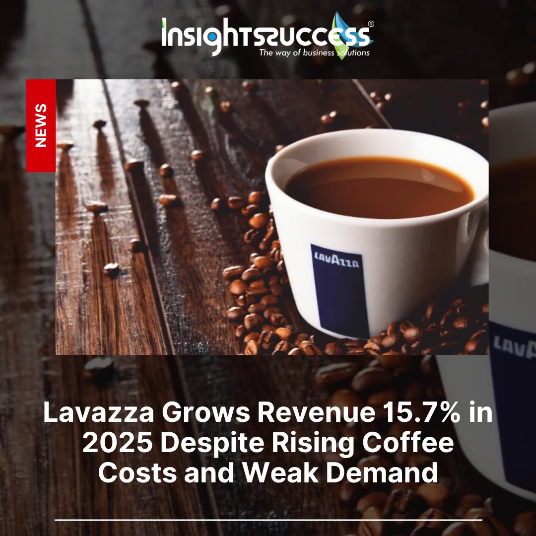 insightssuccess's tweet image. Lavazza Grows Revenue 15.7% in 2025 Despite Rising Coffee Costs and Weak Demand
Read More: tinyurl.com/bdf84dbh

#Lavazza #CoffeeIndustry #GlobalBusiness #BusinessGrowth #RevenueGrowth #MarketExpansion