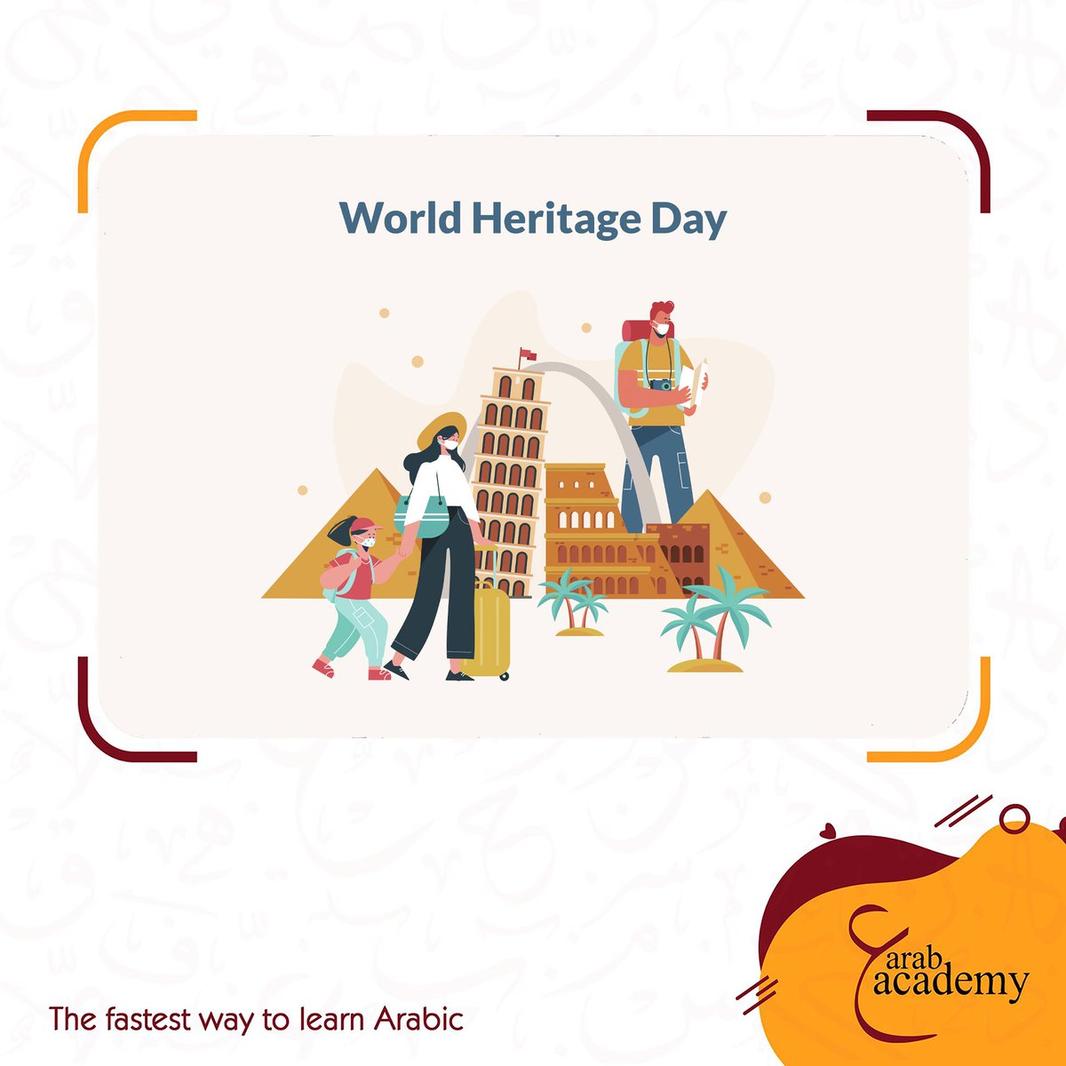 arabacademy's tweet image. World Heritage Day.🎊🎉
Visit us: arabacademy.com/online-arabic-…
Visit us:  arabicincairo.com
.
.
.
#learning #arabiclanguage #egypt #learn #arab #ArabAcademy #LearnArabicOnline #ArabCulture #Arabic #LearnArabic #havefun #learnegyptianarabic #arabi #LiveForTheChallenge