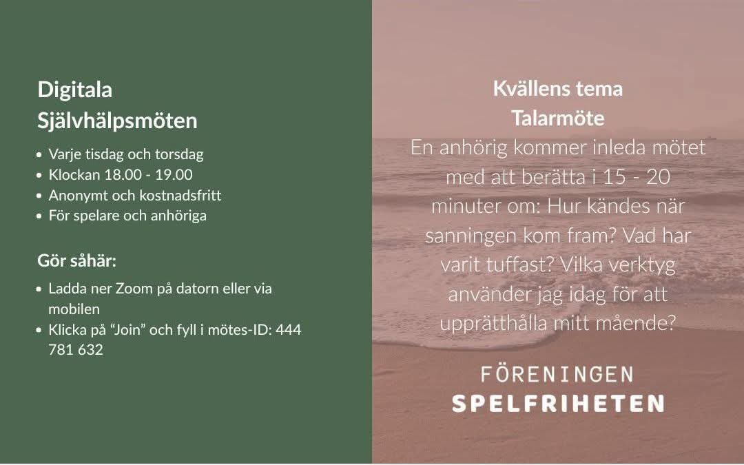 För dig som arbetar inom socialtjänst, vård, skola eller HR är detta en möjlighet att få ökad förståelse, konkreta insikter och ett viktigt anhörigperspektiv som sällan synliggörs fullt ut.  

Ingen föranmälan krävs det är bara att logga in. 

#spelberoende #anhörigstöd