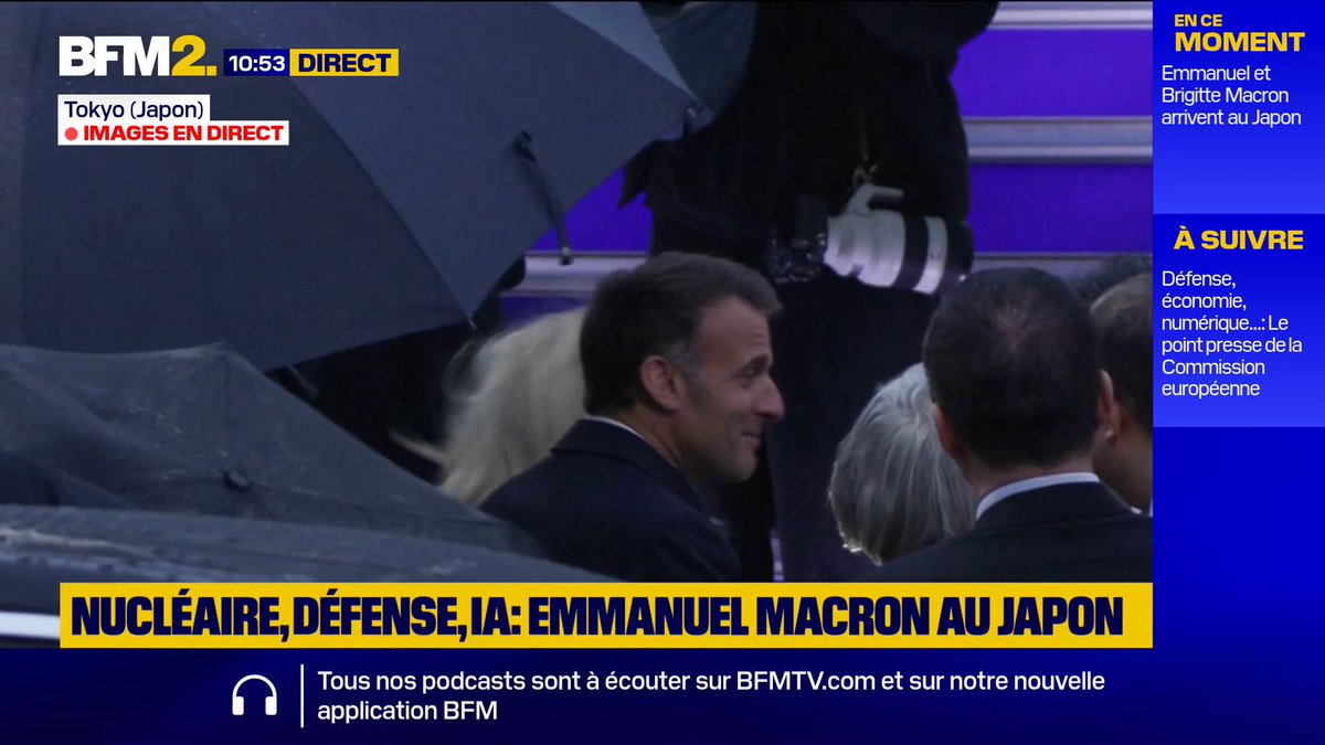 Emmanuel Macron est arrivé au Japon, dans le cadre d'une visite d'État de deux jours, avant de se rendre en Corée du Sud
#BFM2