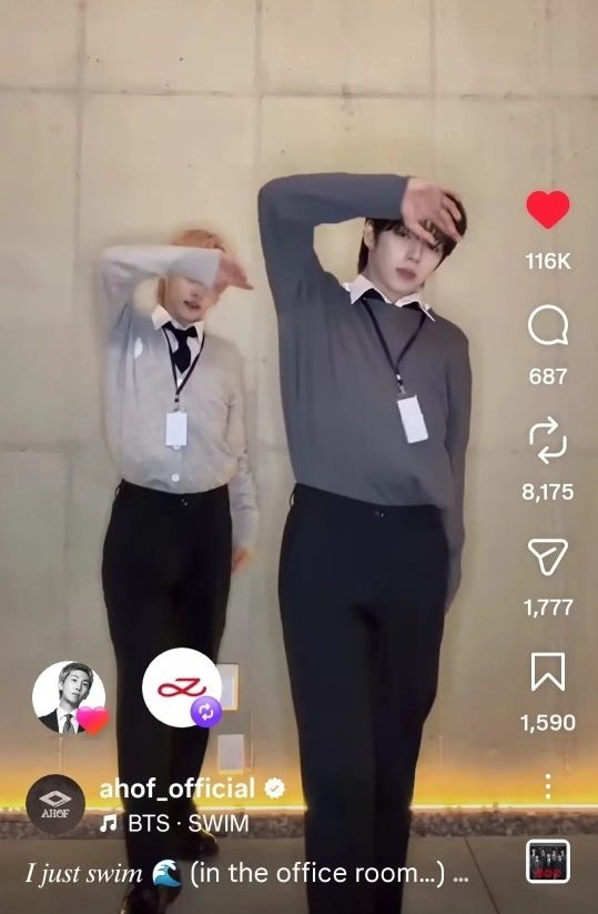 BTS’s RM liked JUWON and JL "SWIM" dance challenge on Instagram!