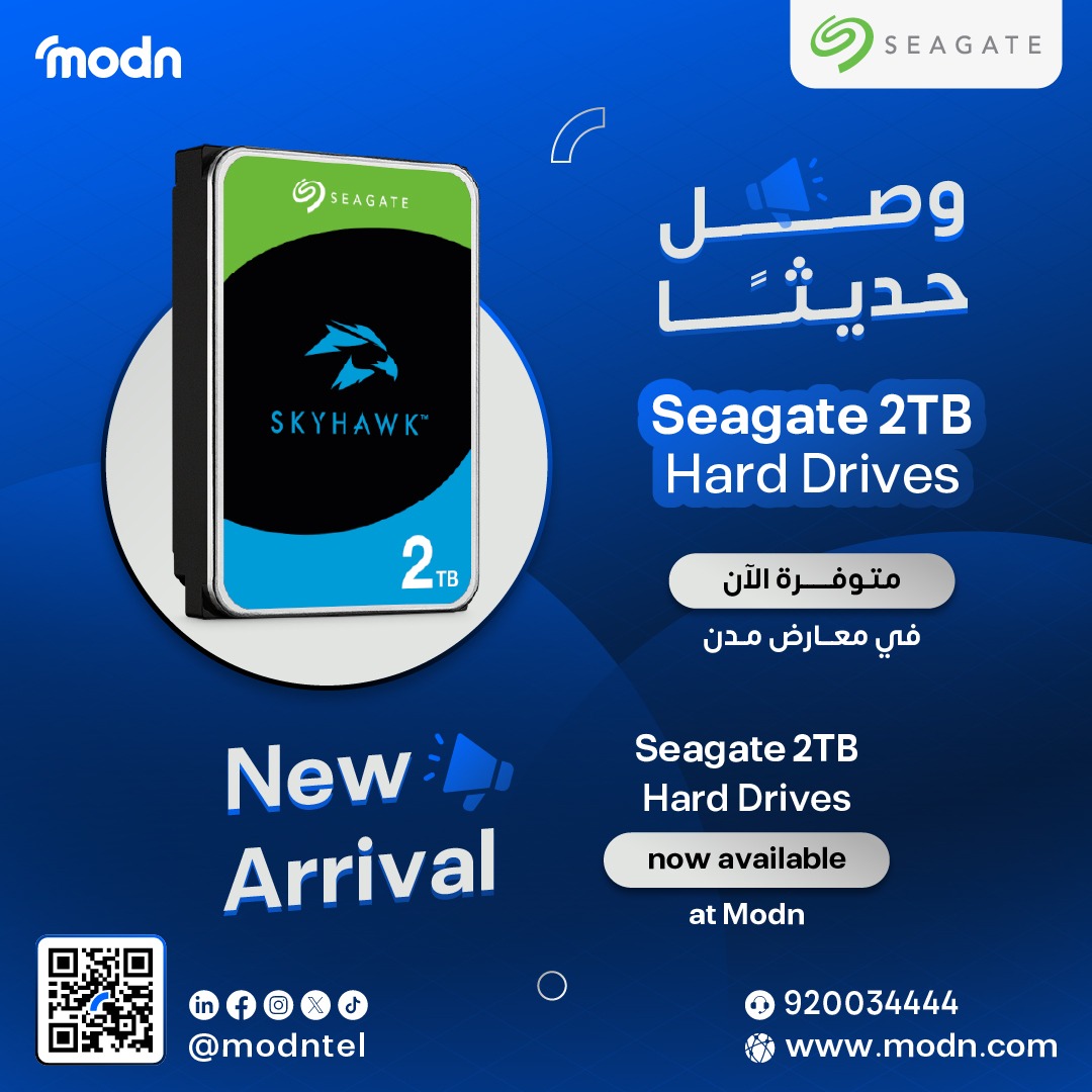 modntel_'s tweet image. Limited Stock!

New shipment of Seagate 2TB Hard Drives just arrived! 

High performance &amp;amp; reliable storage for all your needs.
Reserve now before it’s gone!
📞 920034444

#Seagate #HardDrives #DataStorage #CCTV #TechDeals #KSA #ITSolutions #StorageSolutions #DataBackup
