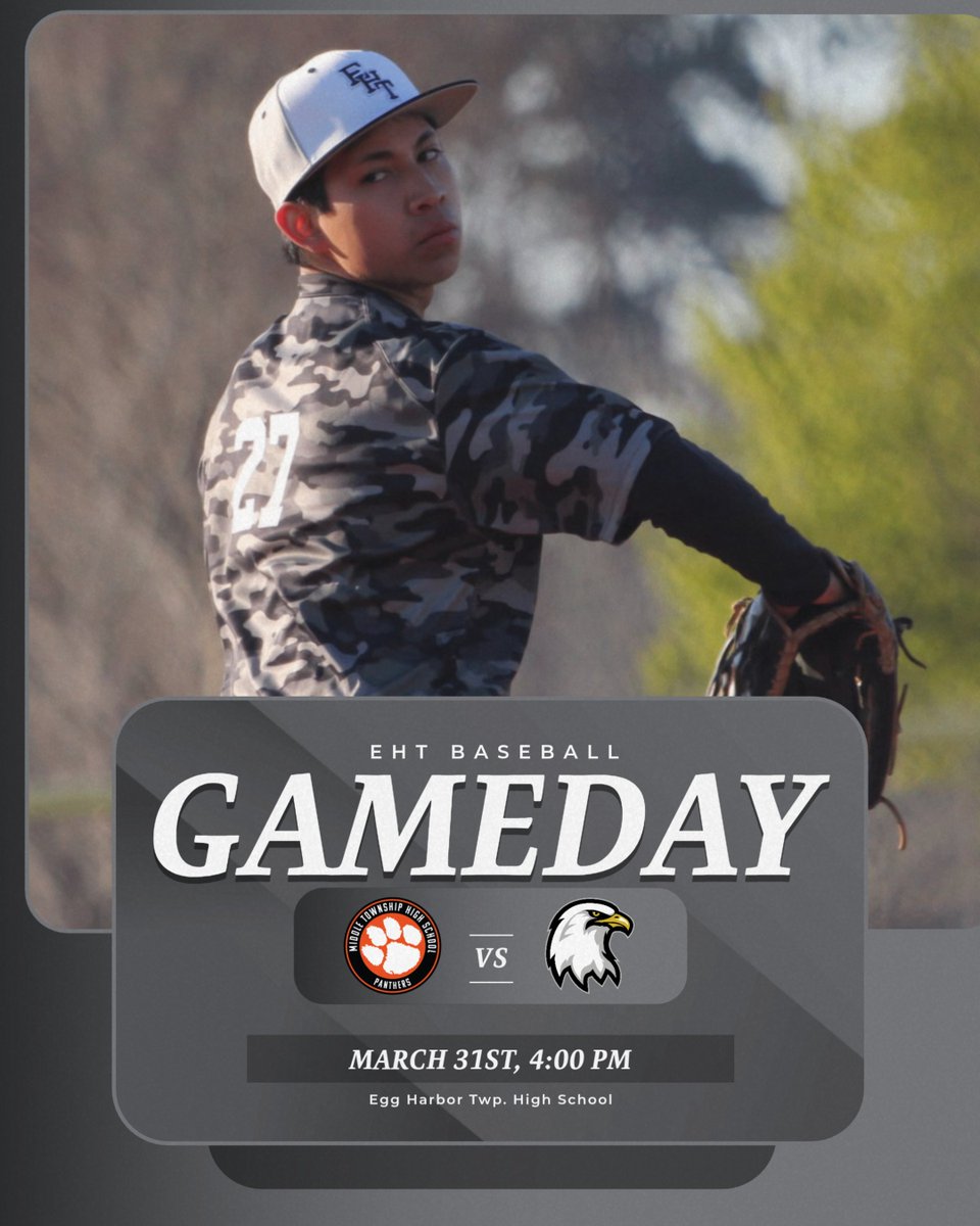 EHTHSbaseball's tweet image. 🦅⚾️Game Day🦅⚾️
🆚️ Middle Twp.
📍@ EHTHS
🕰 4:00 PM
#ehtbaseball #SEE #team42
