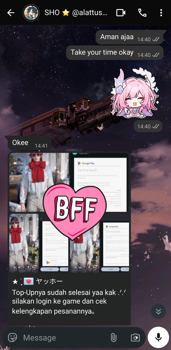 matzsuno's tweet photo. In @AdekShoShop we trust!! Bisa bisanya udah ditop-up in duluan padahal belum bayar... kurang trusted apalagi coba?? Sangat amat recommended karena udah langganan dari gege rilis sampai 3rd myth 🫶 https://t.co/8MORqNj1Tz
