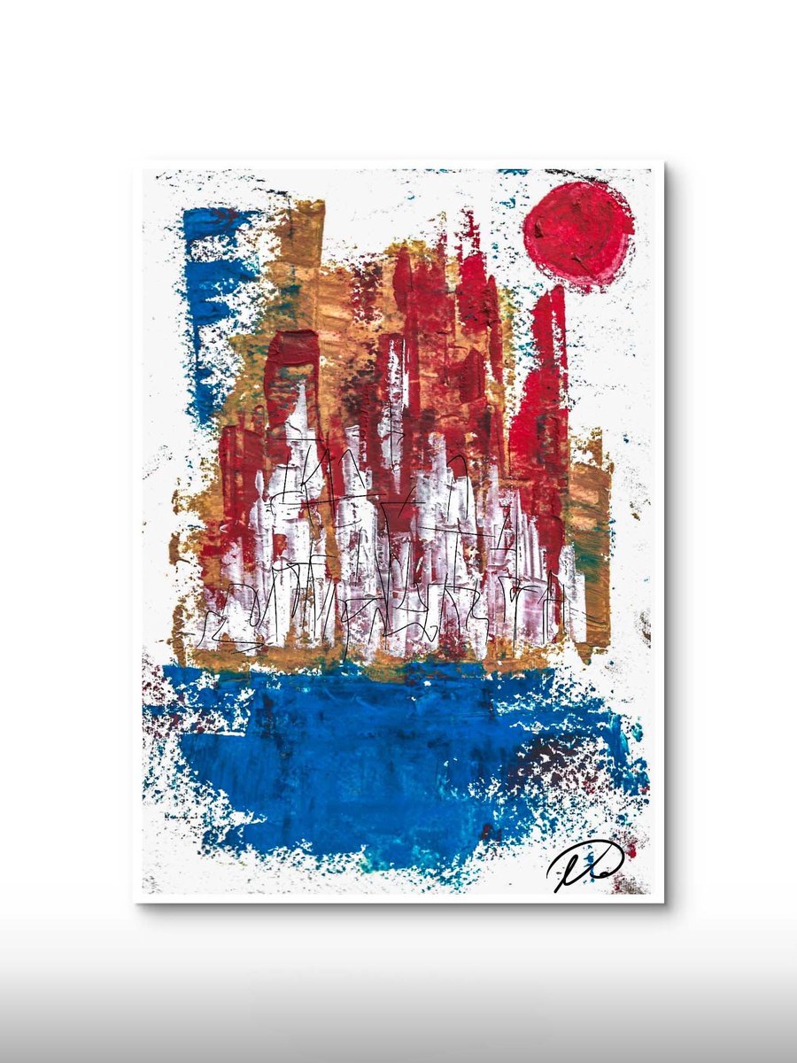 Figure 2

A city alive with colour and contrast.

Bold reds and warm earth tones build the skyline, layered with energy and movement, while sharp whites cut through like light breaking between buildings.

olyart.co.uk