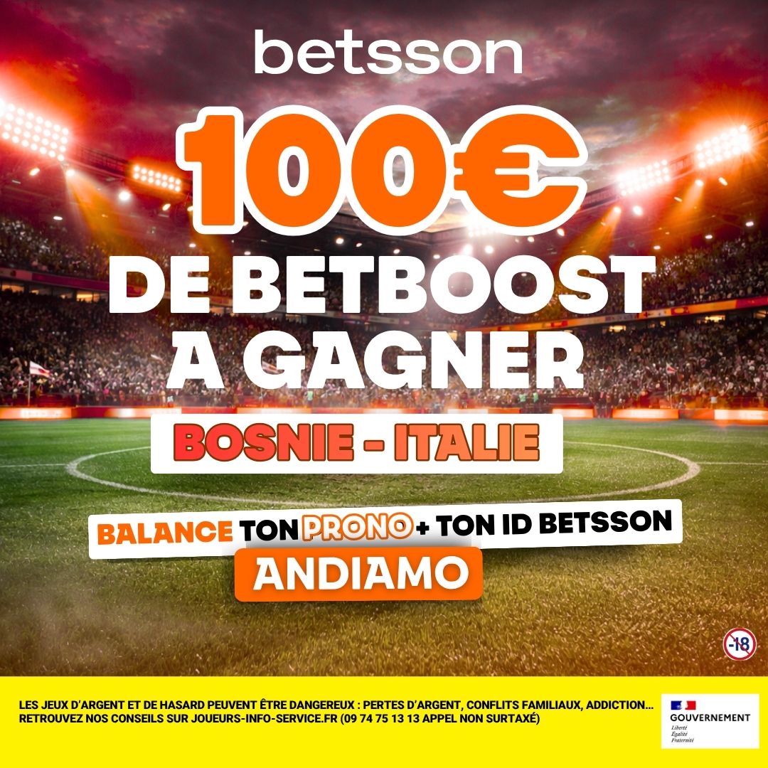 2x50€ de Betboost à gagner 💰🇮🇹

Ton ID + ton pari du soir en commentaire

Allez, montre-nous que t'es bon 👀