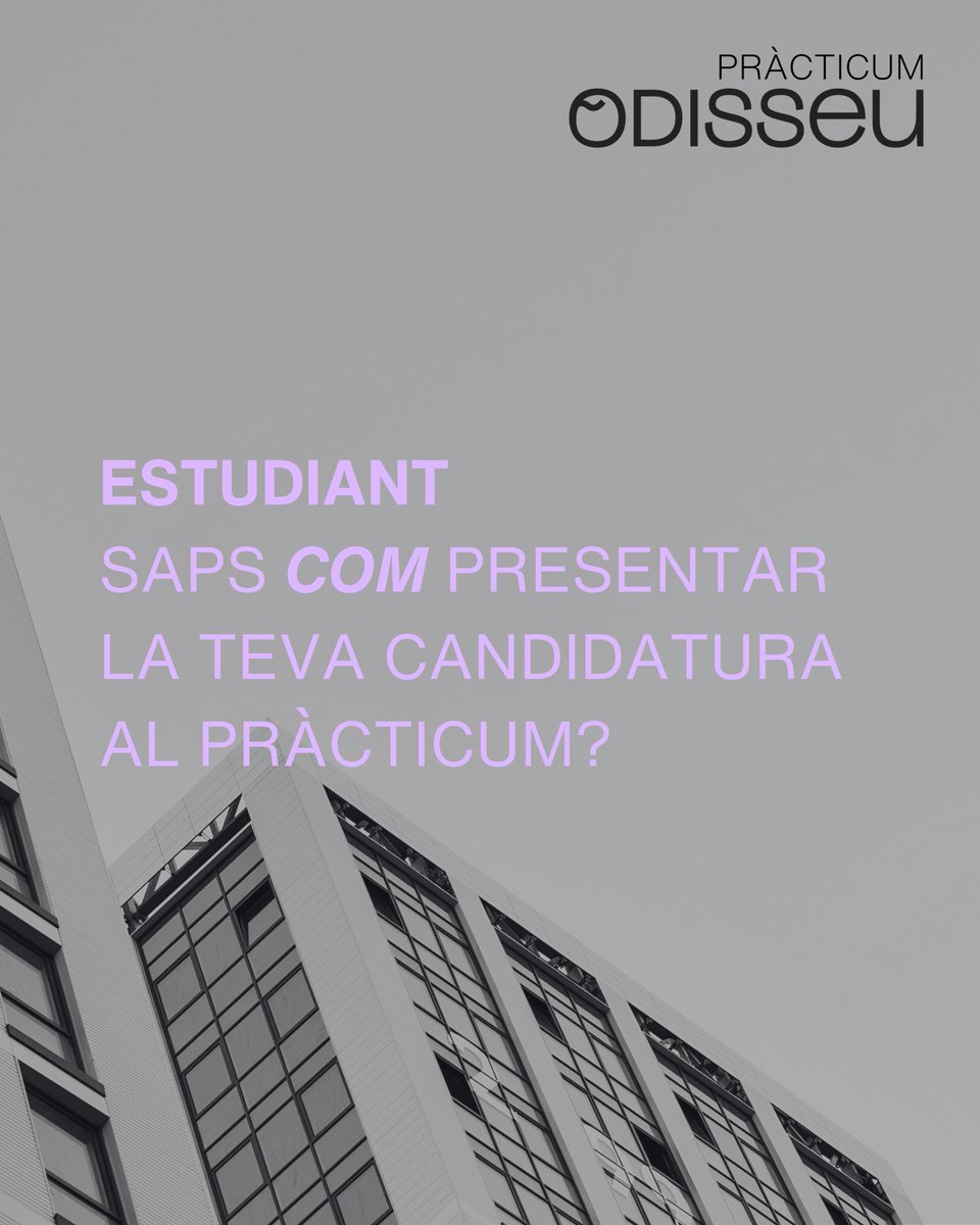 ADRCatCentral's tweet photo. Vols presentar la teva candidatura al pràcticum Odisseu?

1️⃣ Entra a la web i troba l’oferta que més s’adaptin a tu. 

2️⃣ Descarrega el PDF, omple’l i signa’l. 

3️⃣ Ves a l'àmbit de la teva candidatura, omple el formulari web i adjunta la documentació. 

https://t.co/w24a0bhM4W https://t.co/JBEUnlsssd