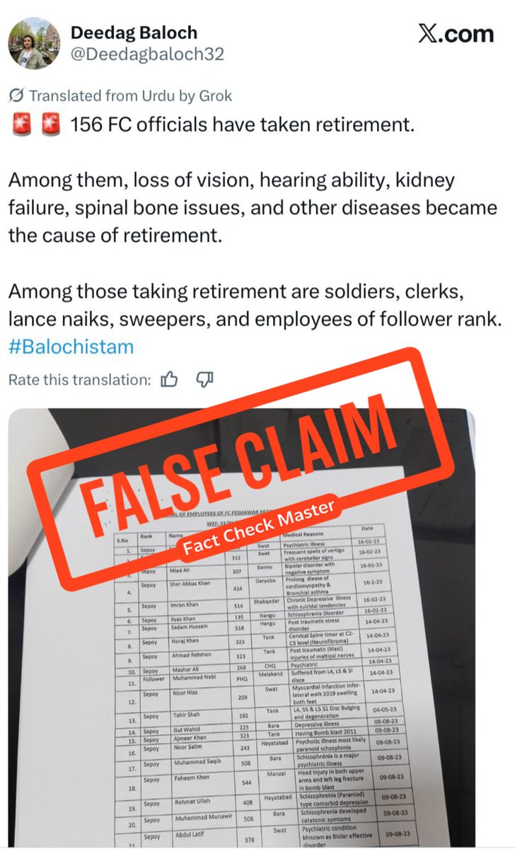  Propaganda Alert: Debunking a  Retirement Claim About FC Personnel