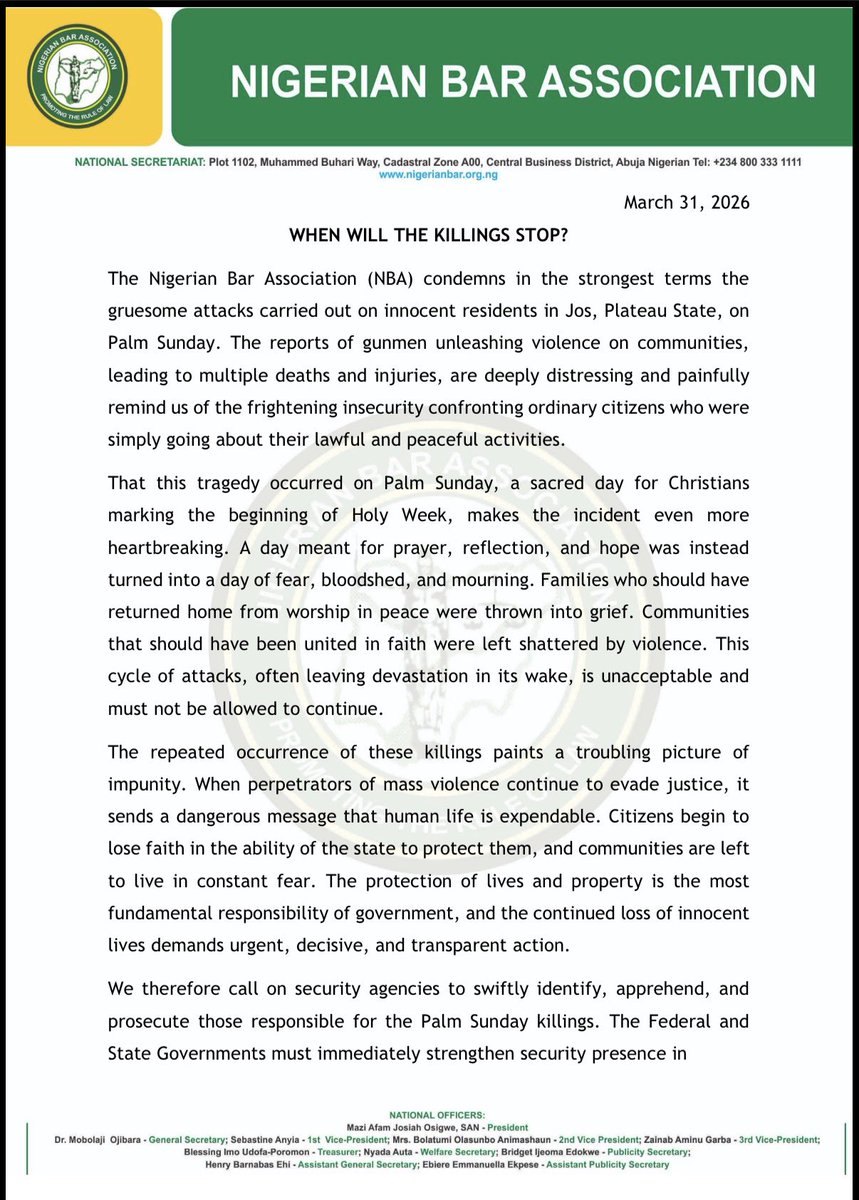 Nigerian Bar Association tweet media