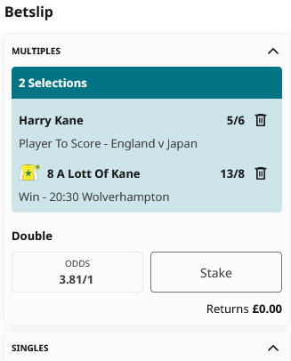 NewtsDailyLays's tweet photo. Kane double today anyone at 3.80/1 ? ⚽️🤪
#engvsjap #threelions @WolvesRaces #horseracing https://t.co/KmZkm5irSg