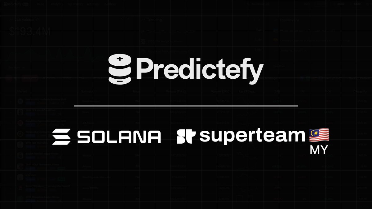 Predictefy’s proprietary prediction market trading infrastructure is being built on one of the fastest, most scalable chains.

With support and backing from @Solana and <a href="/SuperteamMY/">Superteam Malaysia</a>, we’re enabling cross-market swaps of positions and balances with sub-400ms execution.