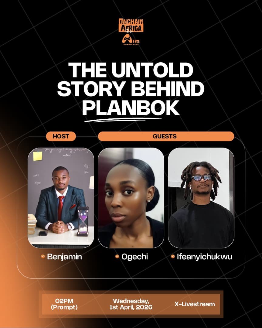 The wallet infrastructure powering Africa's financial future is here.

<a href="/UdousoBenjamin/">Web3bull 🇳🇬</a> will be sitting with the team from <a href="/planbokHQ/">Planbok (AyaHQ '25)</a> (<a href="/0xGech/">Gech💛</a>  and <a href="/nerdjango/">ᴛʜᴇ ᴡᴀʏʟᴀɪᴅ ɢᴏᴅ | ᴡᴇʟᴇᴄʜɪ</a>) to share how they building the next best thing for payments.

📅 1st April | 2PM WAT

Set your reminder. Africa is