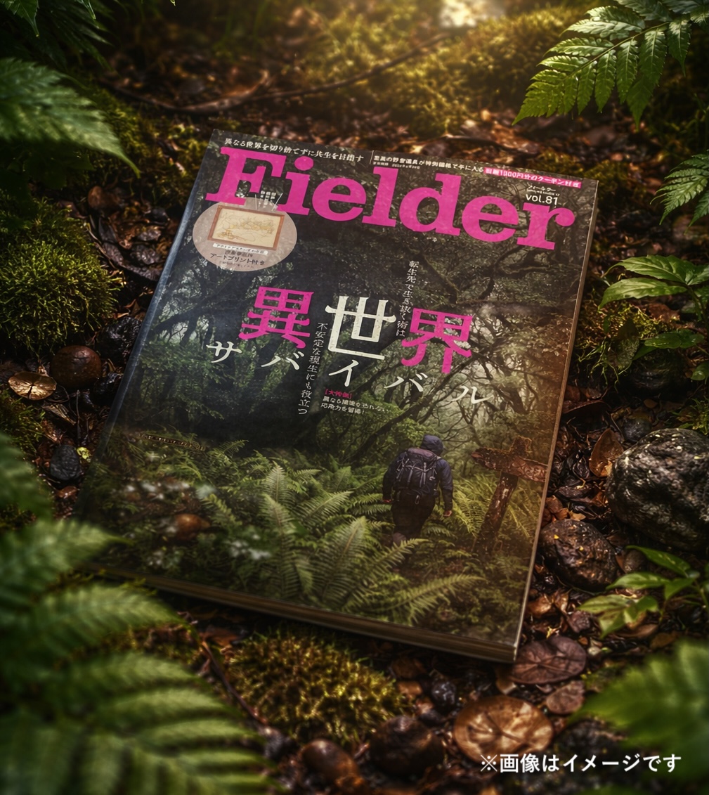 Fielder_staff's tweet photo. Fielder vol.81
3月31日発売

／
大特集
転生先で生き抜く術は不安定な現生にも役立つ
『異世界サバイバル』
＼

服部文祥氏『反消費廃村生活記～二〇二五―二六シーズン総括～』
写真家亀山亮氏『メキシコ -殺し屋の日常-』
アウトドアスケッチの巨匠伊東孝志作アートプリント
https://t.co/LyR9k8FIdp https://t.co/P6TOZqs3i2