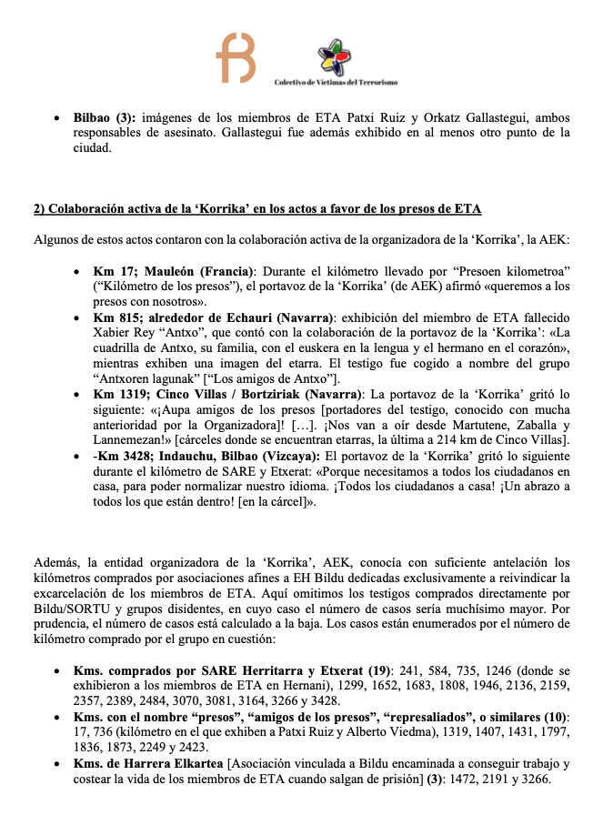 .@Covite y la <a href="/Fundacion_Buesa/">Fundación Fernando Buesa Blanco Fundazioa</a> pedimos a las instituciones públicas la retirada de subvenciones a la ‘Korrika’ tras constatar 38 imágenes de miembros de ETA exhibidas.

covite.org/destacada/la-f…
