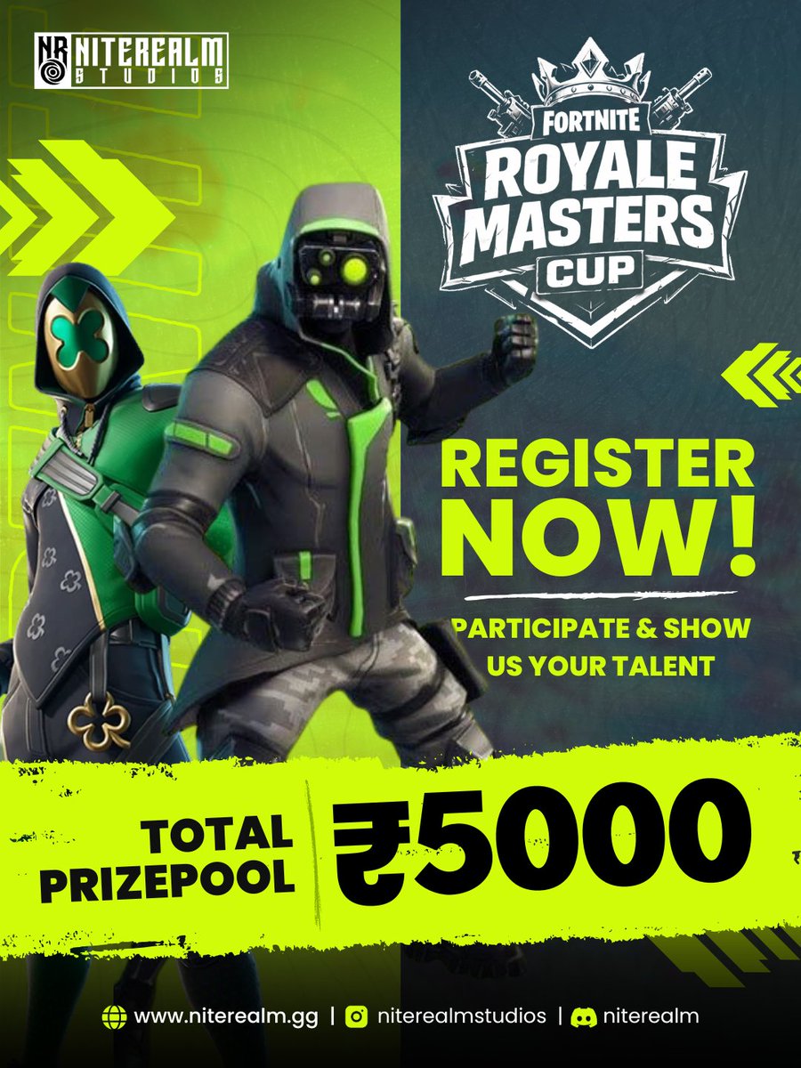 Niterealm1225's tweet image. The crown is up for grabs 👑
Think you’ve got what it takes?

🏆 Fortnite Royale Masters Cup
💰 ₹5,000 Prize Pool

Register &amp;amp; Dominate.

#FortniteIndia #EsportsIndia #GamingTournament #BattleRoyale #FortniteCompetitive #fortnite #gaming