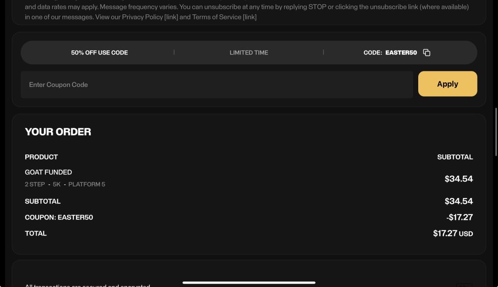 probernard_02's tweet photo. Just 23k for a $5k account with GFT 

If you’re looking to scale up your prop trading journey,this is an highly recommended  offer

Don’t miss out

More interestingly , you’ll get extra $1000 payment of your payout gets delayed for more that 24 hours 

Click link in bio and cop an account today !