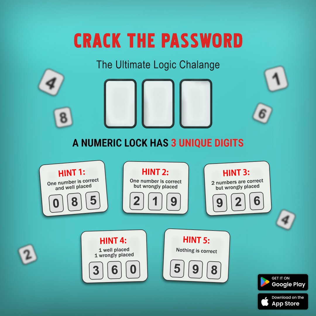 CrackPassGame's tweet image. Crack The Password Game 🔒with Math Challenges 📷 Sequence Solver 📷 And many other Mini-Games. — the only app you need to stay sharp! 📷  #LogicPuzzles #MobileGames #MathGames crackthepasswordgame.com