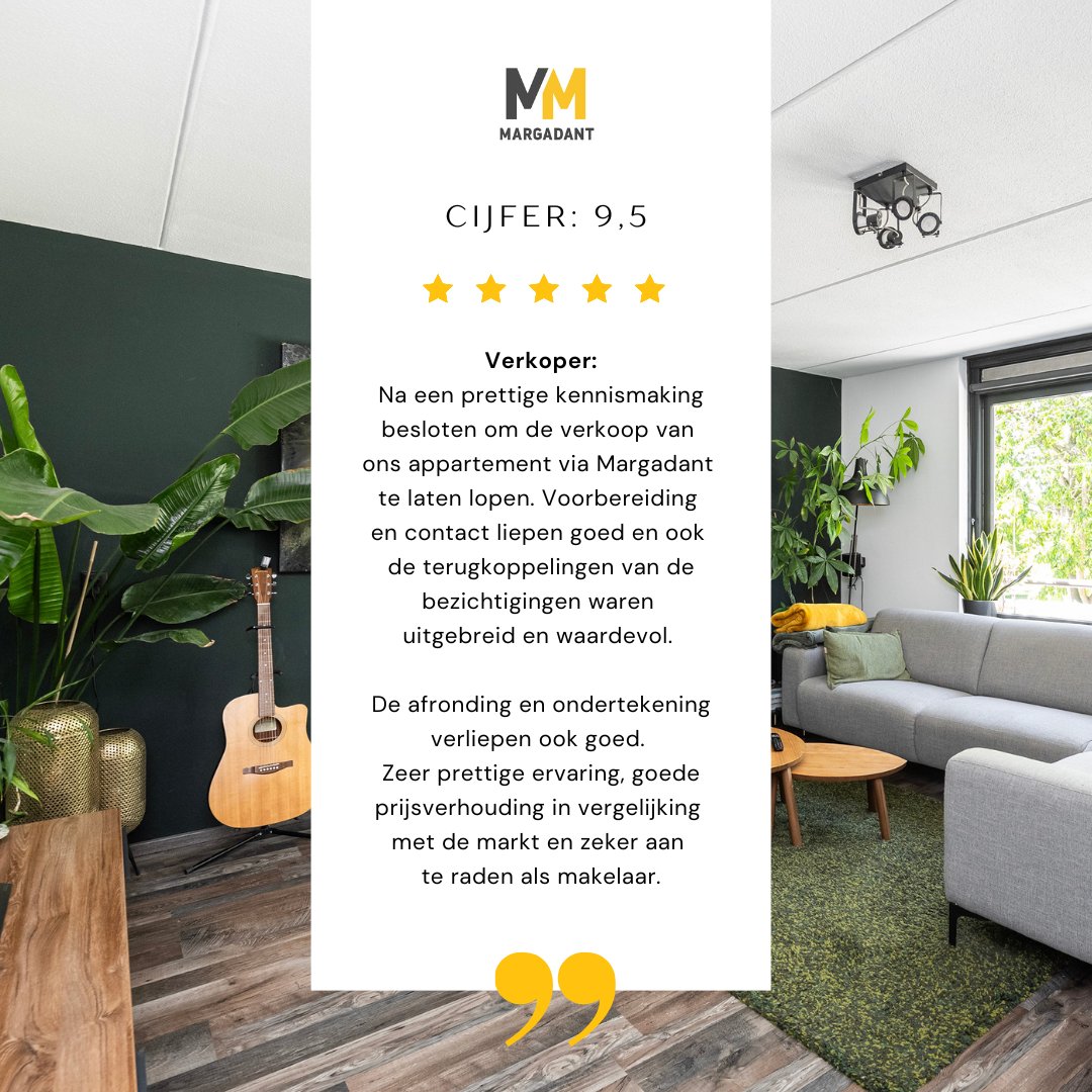 Een review waar we trots op zijn! 
😊 Van eerste kennismaking tot de handtekening: fijn om te horen dat alles zo goed is verlopen! 🙌

#huisverkocht #makelaar #huisverkopen #woningverkopen #Margadant #verkoopmakelaar #blijeklanten #trots #samenwerking #succes #goedgeregeld #dank