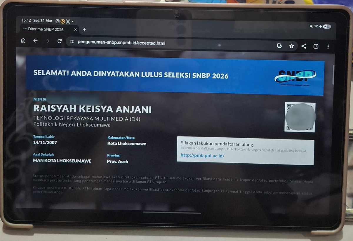 KEI SUDAH LULUS SNBP💙 tweet media