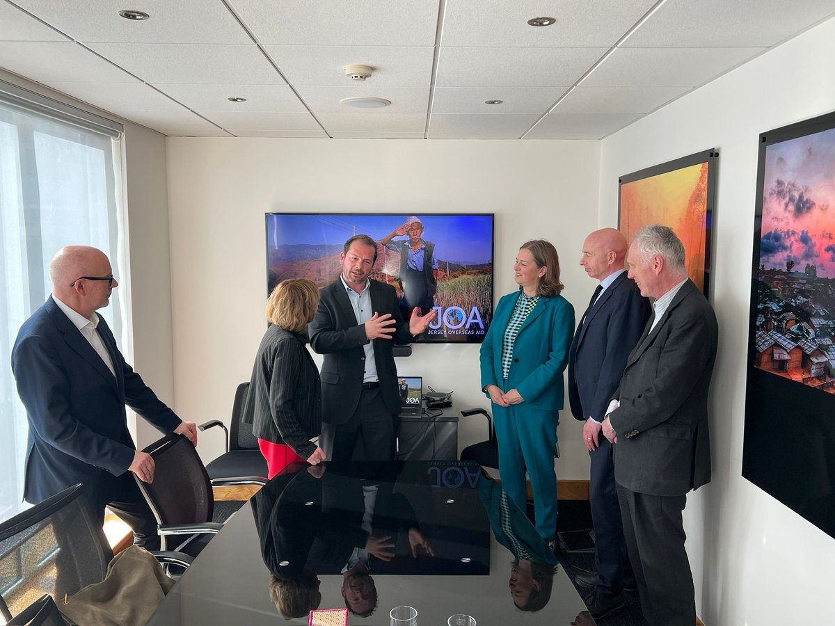 JerseyOAC's tweet photo. Delighted to welcome the Channel Islands All-Party Parliamentary Group and discuss the impact of Jersey’s overseas aid programme and its development priorities of Dairy, Conservation Livelihoods and Financial Inclusion @sarahChampionMP https://t.co/SyMbg20itG