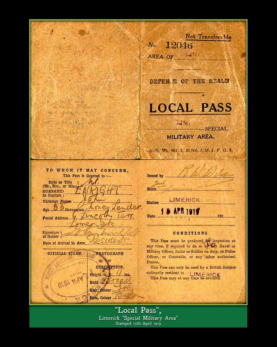 LimerickMuseum's tweet image. Today in 1919...
The "Limerick Soviet". A city-wide strike begins against the British Army in Limerick as a protest against the City being declared a "Special Military Area" (ID cards were needed to go in and out of the City). #Limerick #LimerickSoviet #OTD