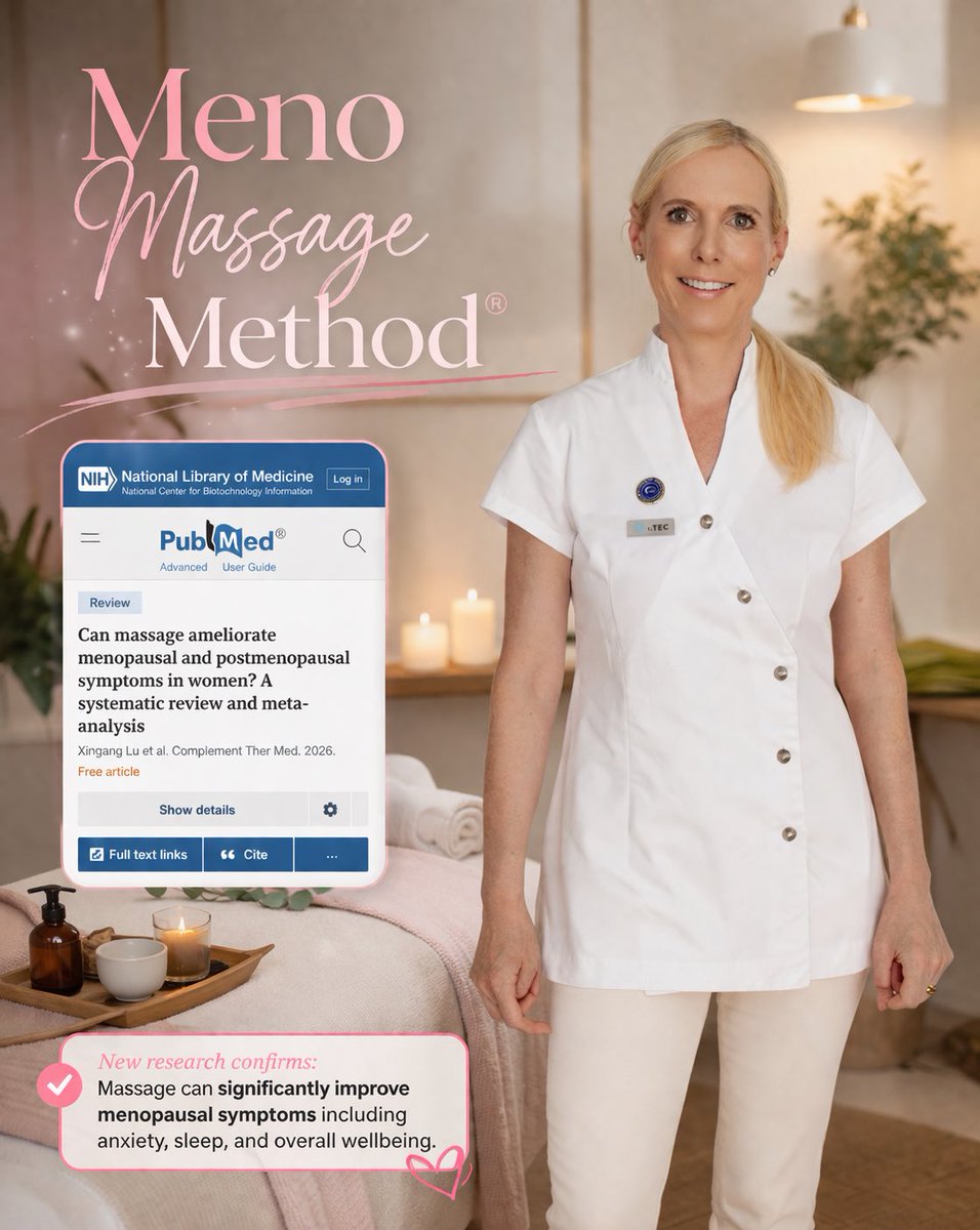 pinktearoom's tweet image. New research suggests massage may help improve menopausal symptoms, including sleep, anxiety and overall wellbeing.

This is exactly why I created the Meno Massage Method®.

Learn more: alisonbladh.com/menomassage
#menopause #massage #womenshealth