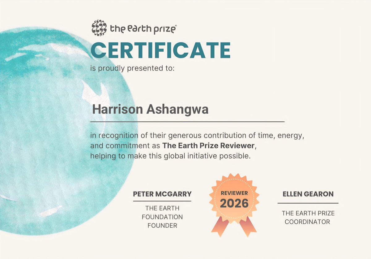 Honored to serve as a Reviewer for The Earth Prize 2026 🌍

Reading bold, innovative ideas from young people worldwide reminded me: they’re not waiting—they’re ready to act. With the right support, they’re already shaping the future.
#ClimateAction #YouthLeadership