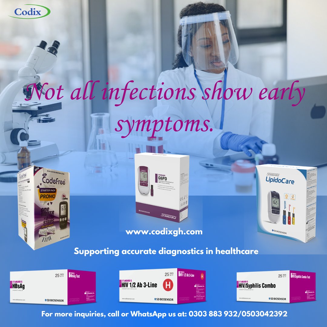 CodixHealthcare's tweet photo. Accurate and timely diagnostics remain essential for effective clinical decision-making.
At Codix Healthcare, we support healthcare professionals with reliable diagnostic solutions to enhance patient care and outcomes.
#codefree #G6PD #lipidprofile #StandardQ #CodixHealthcare https://t.co/U97ISXs6HJ