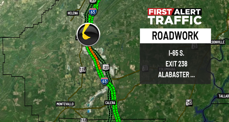 DestinyM_TV's tweet photo. First Alert:
There is construction on I-65 S. at Exit 238 in #Alabaster. @WBRCnews @WBRCtraffic #wbrctraffic https://t.co/7vGSC5al41