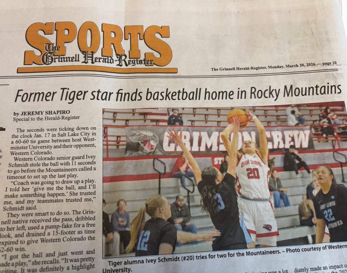 jimmyc_rocks's tweet photo. A look back at Grinnell High alumna Ivey Schmidt’s (@ivey_schmidt1) senior season and collegiate basketball career is in the latest GHR. https://t.co/aI9BQuhznL