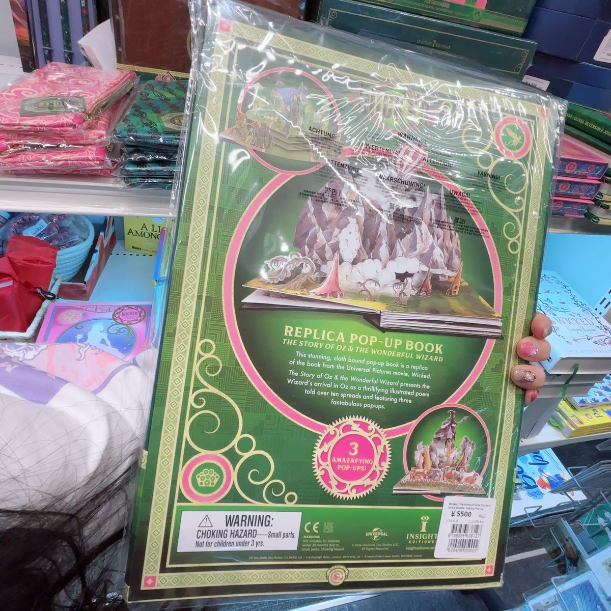 aoi323's tweet image. 一昨日はGRAVITYレッスンと💃🏻いたにー個人レッスンの合間に一緒に行ってきました洋書の丸善📚
#WICKED
コーナー💚🩷
前回行った時に無かったグリムリーや映画の飛び出る絵本もあったよ📖
ノートも種類沢山でとにかく全部可愛いんだけど、振付ノートとして毎日持ち歩くには嫌なくらいずっしり重い😂