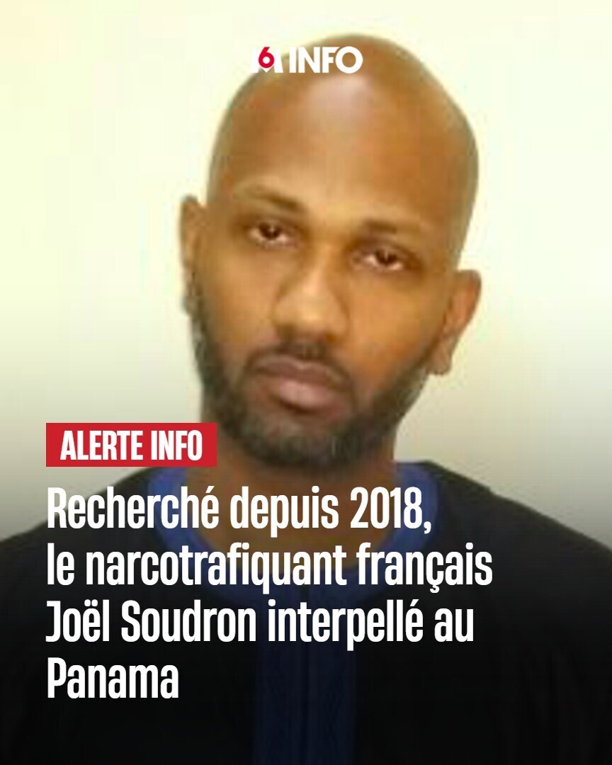 m6info's tweet image. 🔴 Joël Soudron, un des narcotrafiquants français les plus recherchés, a été interpellé au Panama. Ce Guadeloupéen de 46 ans faisait l'objet d'une notice rouge d'Interpol et de deux mandats d'arrêt depuis son évasion en 2018 lors d'une permission de sortie.