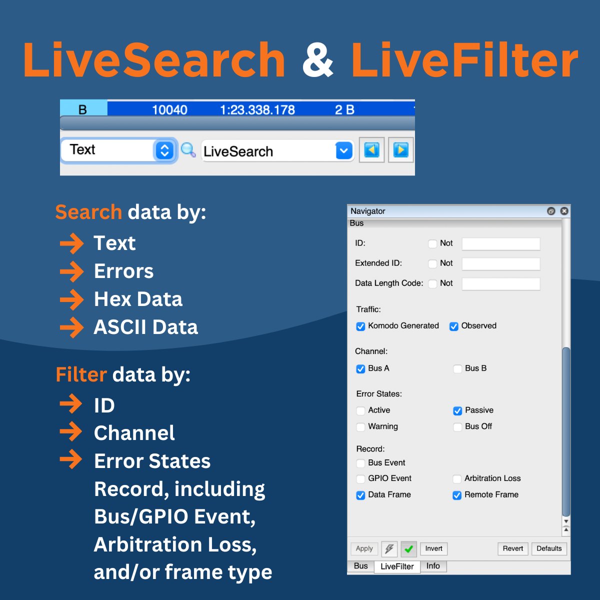 When sniffing CAN traffic in Data Center Software, users can take advantage of advanced features that streamline debugging, including real-time capture and display and the ability to isolate and filter for specific CAN traffic. Learn more: totalphase.com/protocols/can/