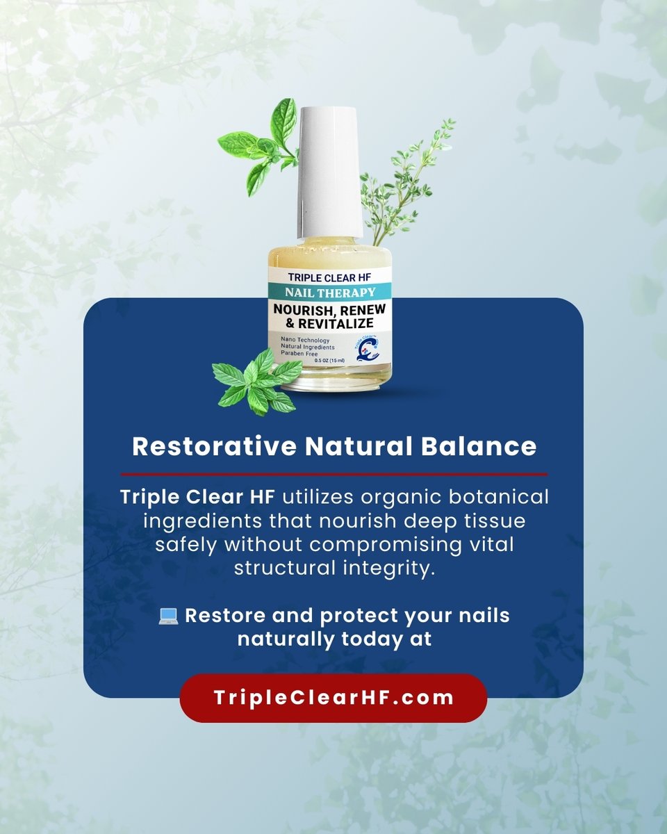 TripleClearHF's tweet image. Is your "cure" causing cracking?

Harsh synthetics weaken keratin, but Triple Clear HF uses organic botanicals to nourish deep tissue without compromising structural integrity.

Don’t just mask the problem—restore balance at TripleClearHF.com.

#CleanBeauty #TripleClearHF