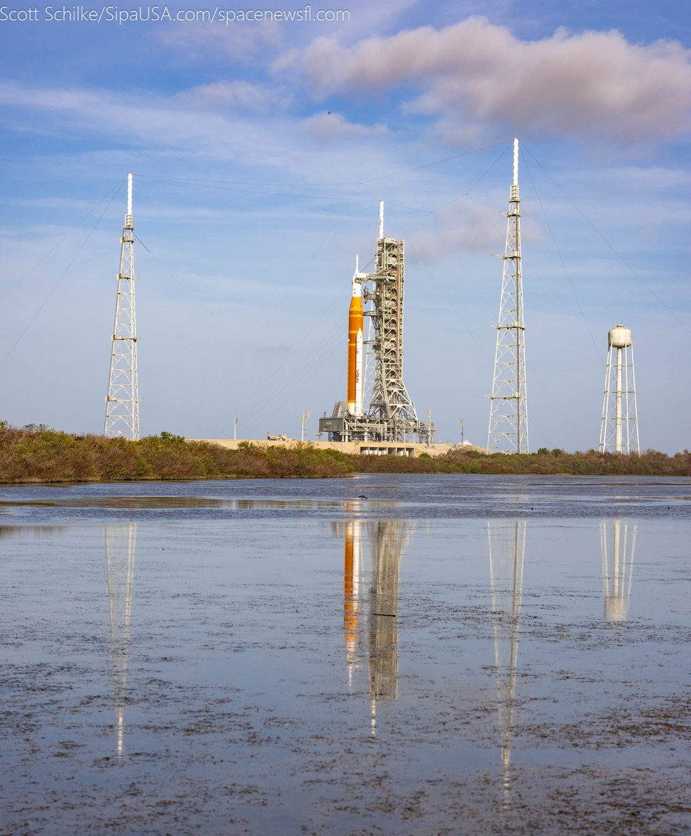 SchilkeScott's tweet photo. L-1 it's so close to launch day! Final remote camera setup has been completed around the launch pad and the inside the pad remotes cleaned &amp; refreshed from all the rain previously.
Let's Go Back To The Moon Artemis II 🚀🇺🇲🇨🇦🇺🇲🚀 https://t.co/Huo4t07uCh