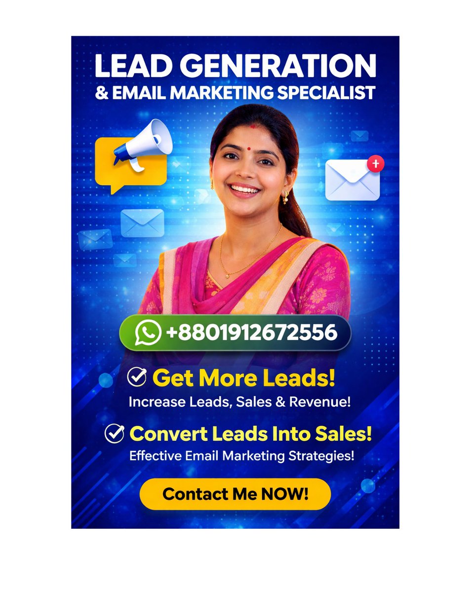 rumpadigi's tweet photo. 🔥 Turn Clicks Into Customers! 💼

Stop wasting time on low-quality leads ❌
Start getting real clients who are ready to buy! 💰

📲 Message me on WhatsApp NOW:
👉 +8801912672556

#LeadGenerationExpert #EmailMarketingTips #SalesFunnel #DigitalGrowth #OnlineBusiness #MarketingAg https://t.co/GR051K8Pid