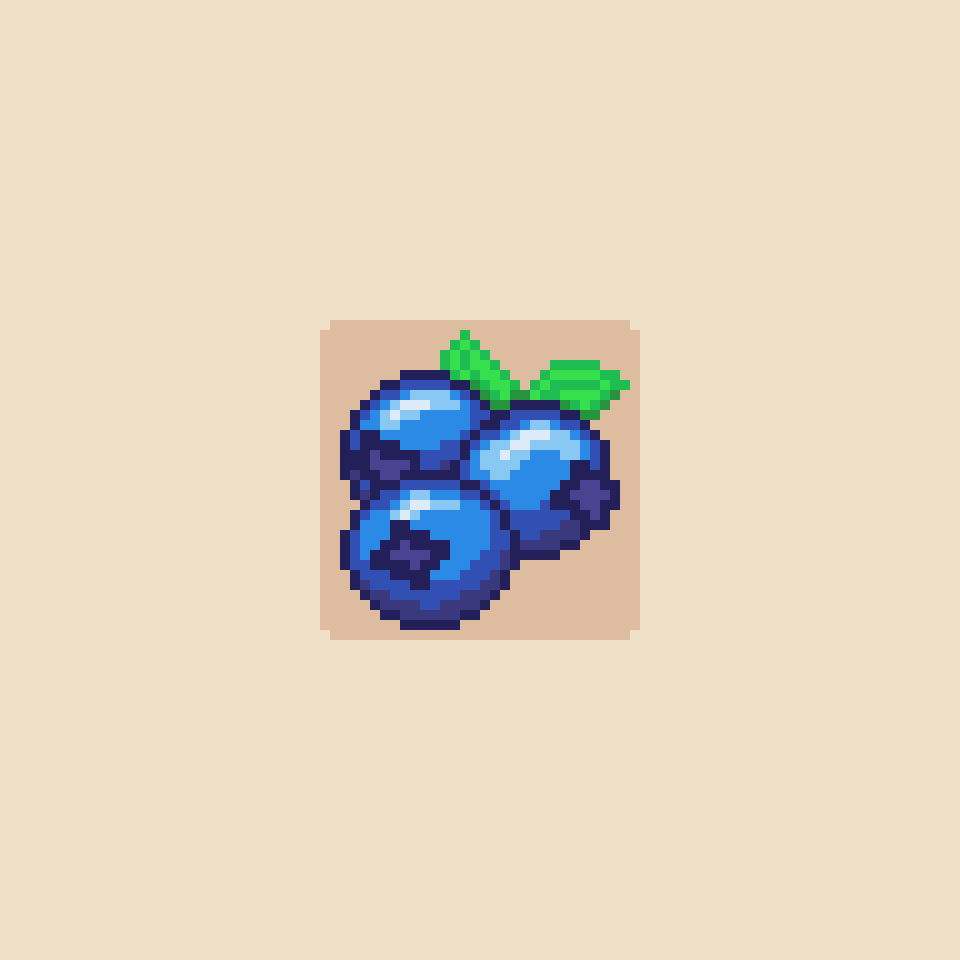 PixCorgi's tweet photo. 32x32 Blueberries 🫐
Ready to pick! 

 #pixelart #ドット絵 #weeklypixels https://t.co/ajHi59L4Yi