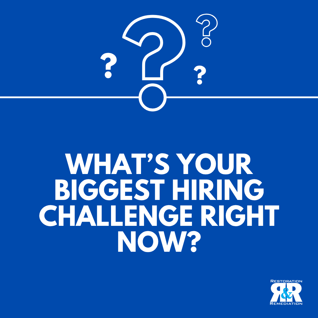 RnRMag's tweet image. What’s your biggest hiring challenge right now?

• Finding qualified techs
• Keeping techs
• Training speed
• Competitive compensation

Vote here: brnw.ch/21x1cX4

#RestorationIndustry #Hiring #Staffing #Poll

Photo Credit: R&amp;amp;R Art Department