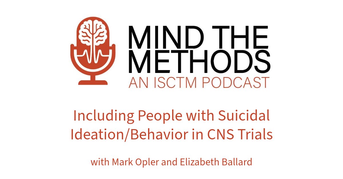 isctm's tweet photo. Mark Opler talks with Elizabeth Ballard about the  practical safeguards for inclusion of participants with suicidal ideation/behavior and how measurement choices can change trial conclusions. https://t.co/MziEFO0V3u https://t.co/gicTFWwKYP