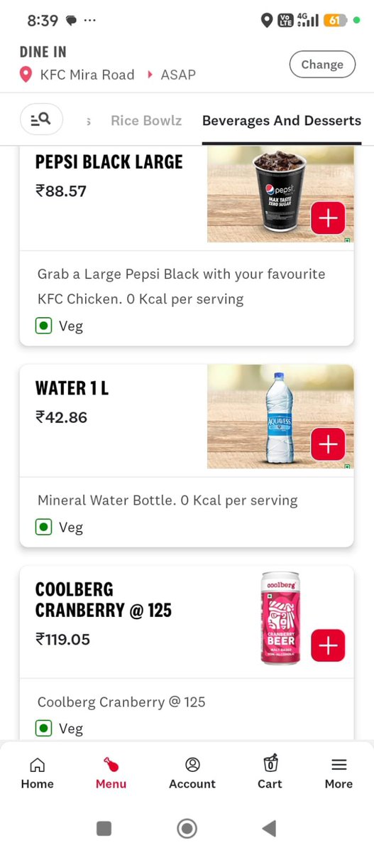 IMP3108's tweet photo. “KFC charging ₹43 for 1L water bottle. Isn’t this against consumer rights? @KFC_India @FSSAIIndia @DeptConsumerAffairs #JagoGrahakJago” https://t.co/ihfK2NmICQ